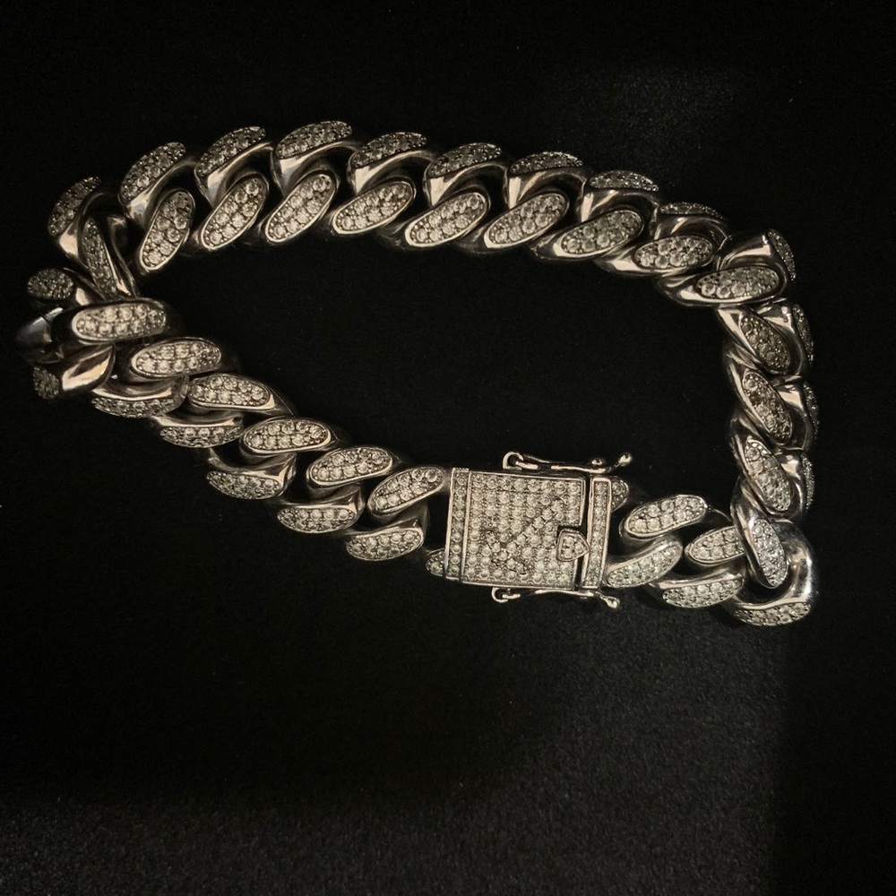 Gld Diamond Cuban Link bracelet white gold